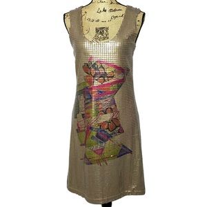 Legatte Gold Sequin Sleeveless Dress